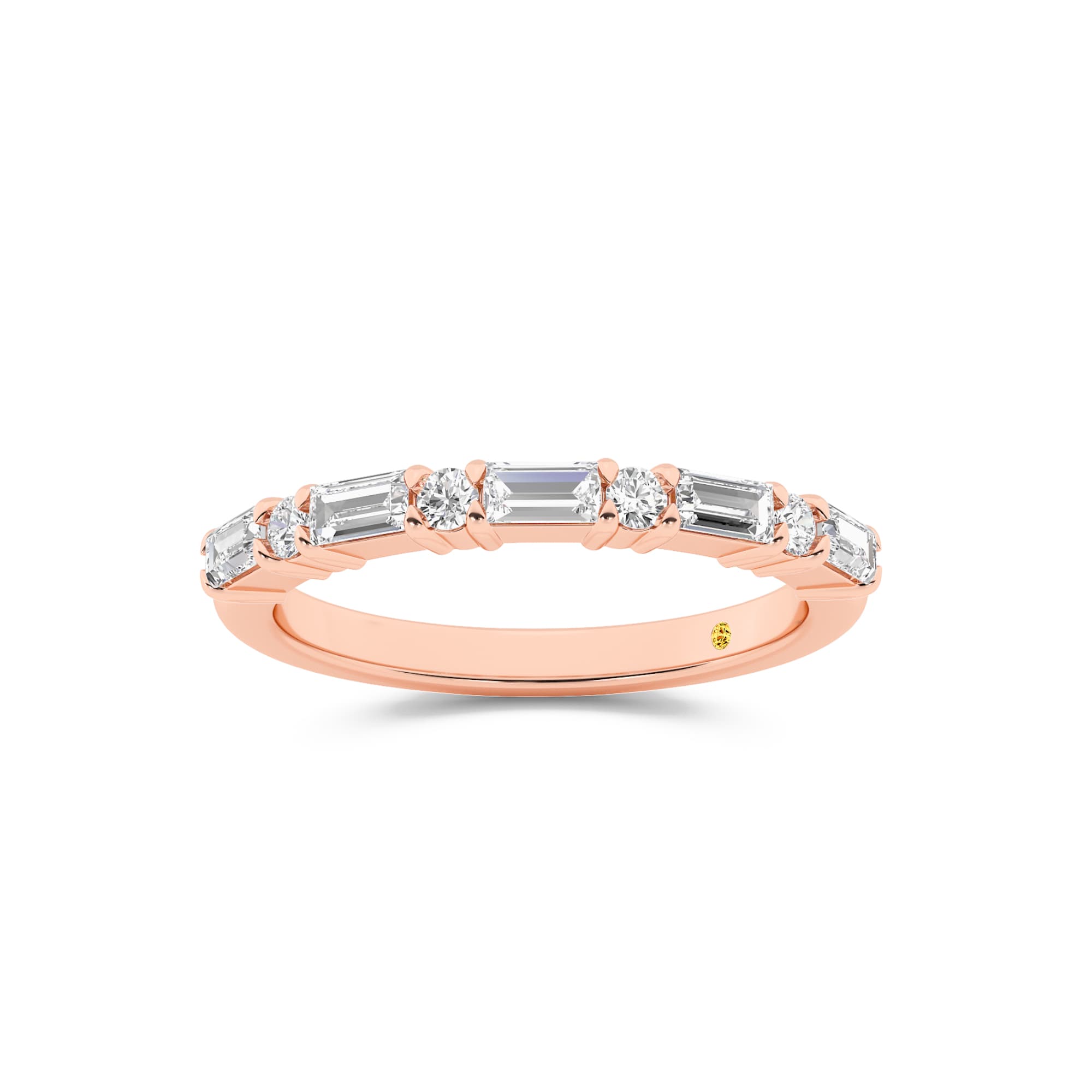 Cleo Lab Grown Round & Baguette Diamond Band| Rose Gold 3/8 CT. TW.