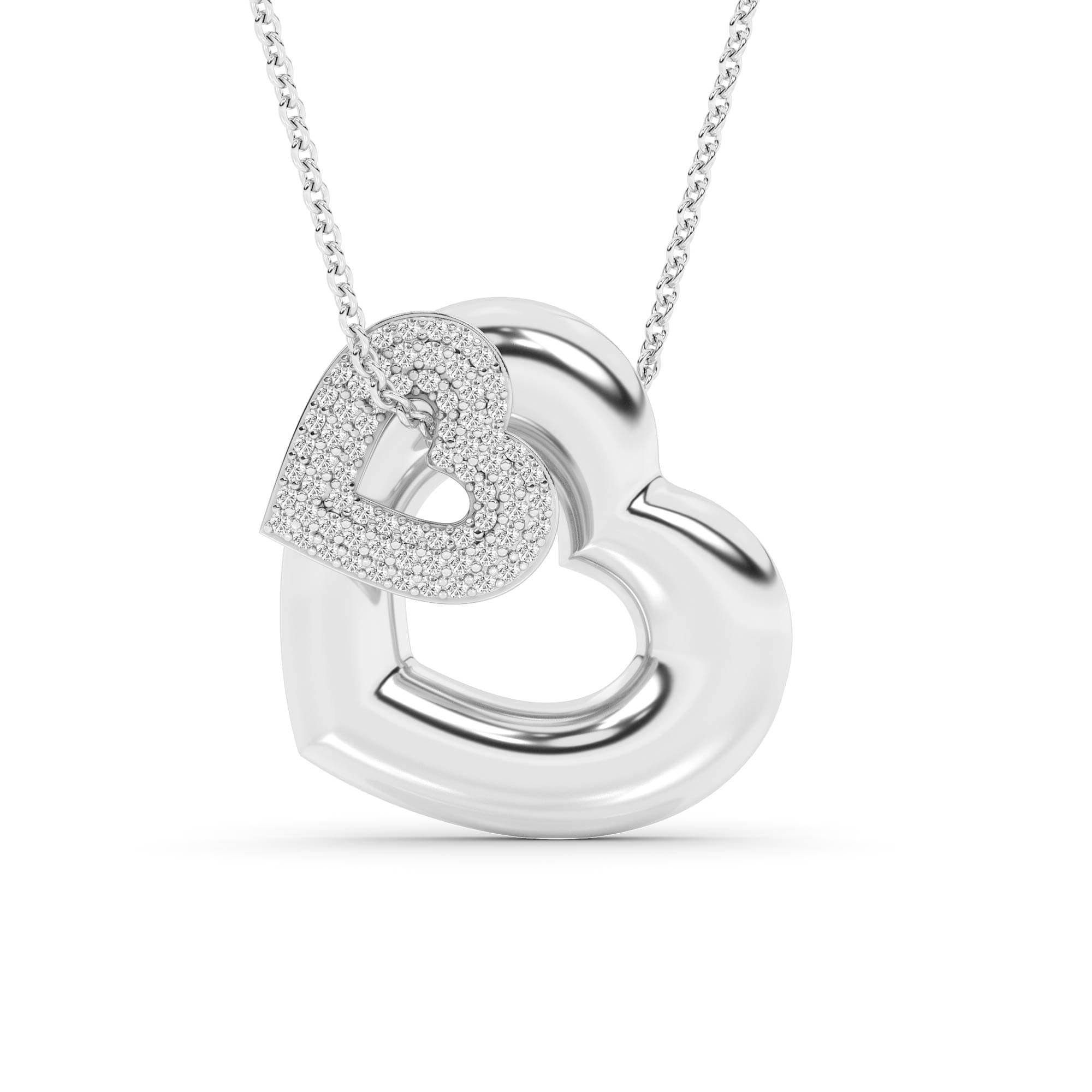 Unite Lab Grown Diamond Heart Necklace | 925 White Silver 5/8 ct. tw.