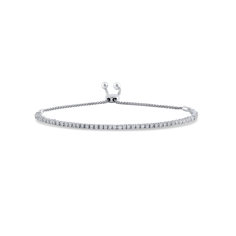 Classic Lab Grown Diamond Bolo Bracelet (1 ct. tw.)-10K White Gold