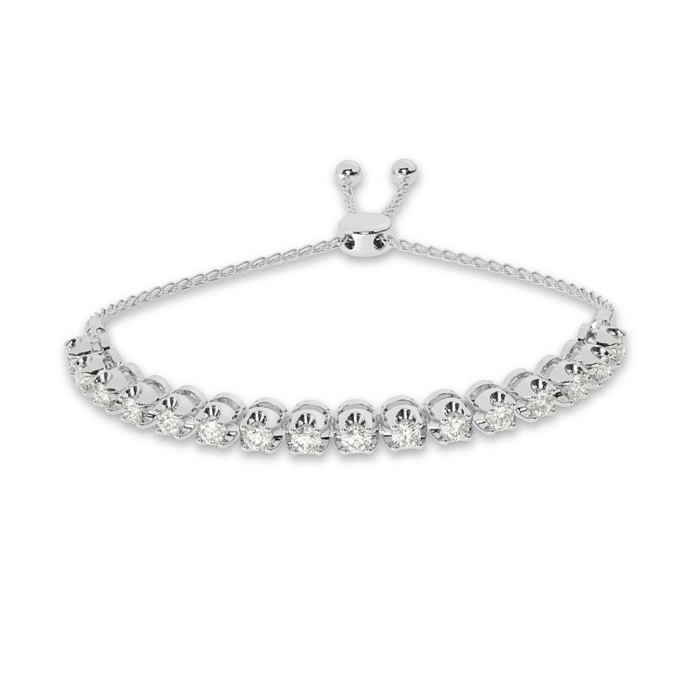 Quintessential Lab Grown Diamond Bolo Bracelet (1/2 ct. tw.)-10K White Gold