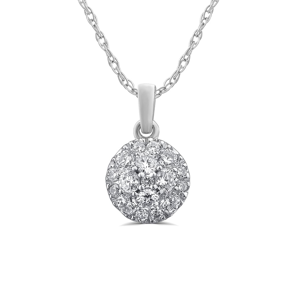 Round Lab Grown Cluster Diamond Necklace