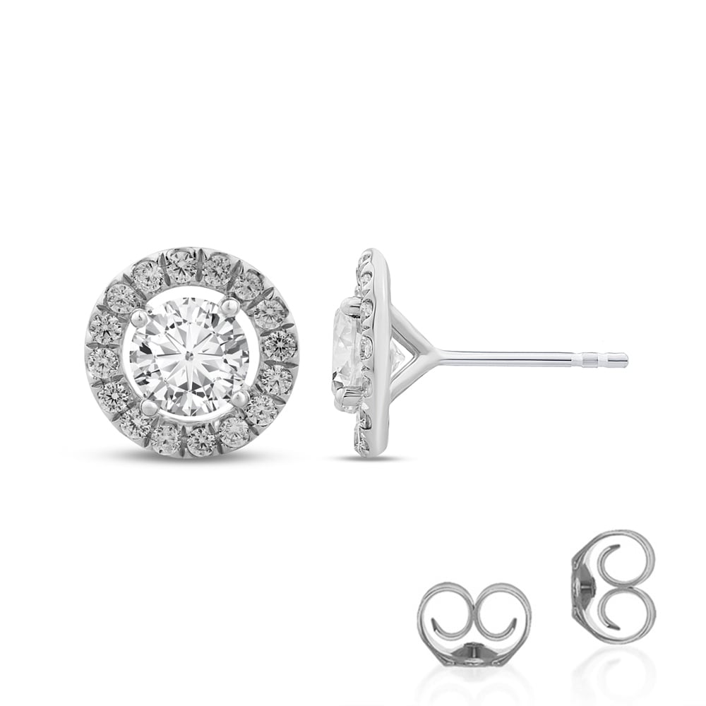 Lab Made Diamond Halo Earrings