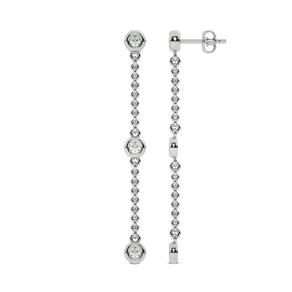 Luminous Strands White Gold Lab Grown Diamond Earrings