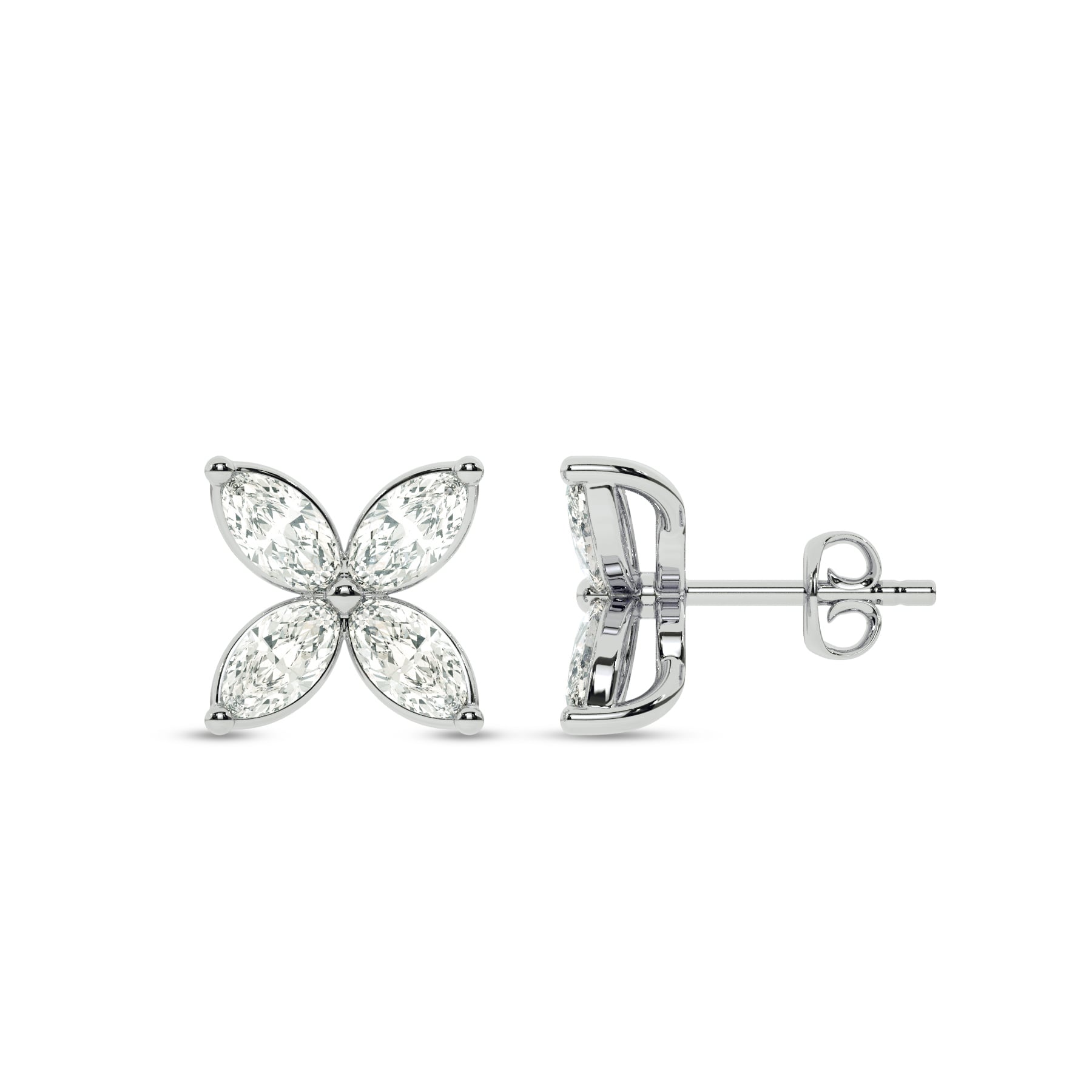 Lab Grown Marquise Bloom Diamond Earrings