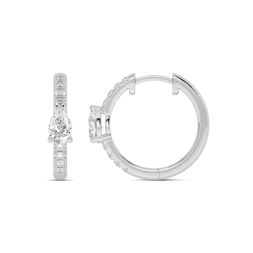 Celestial Tear Drop Lab Grown Diamond Huggie Earrings
