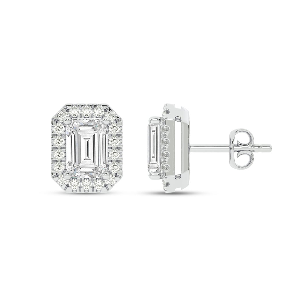 Opulent Lab Grown Diamond Imperial Halo Earrings