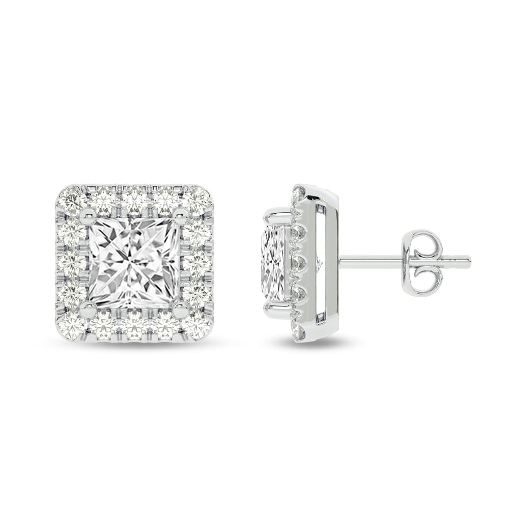 Dainty Lab Grown Diamond Regal Halo Earrings