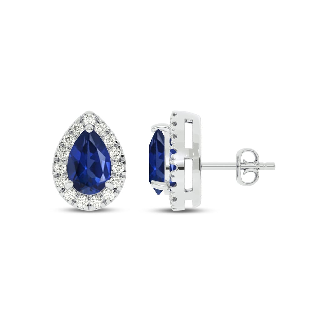 Opulent Lab Grown Diamond Teardrop Halo Earrings