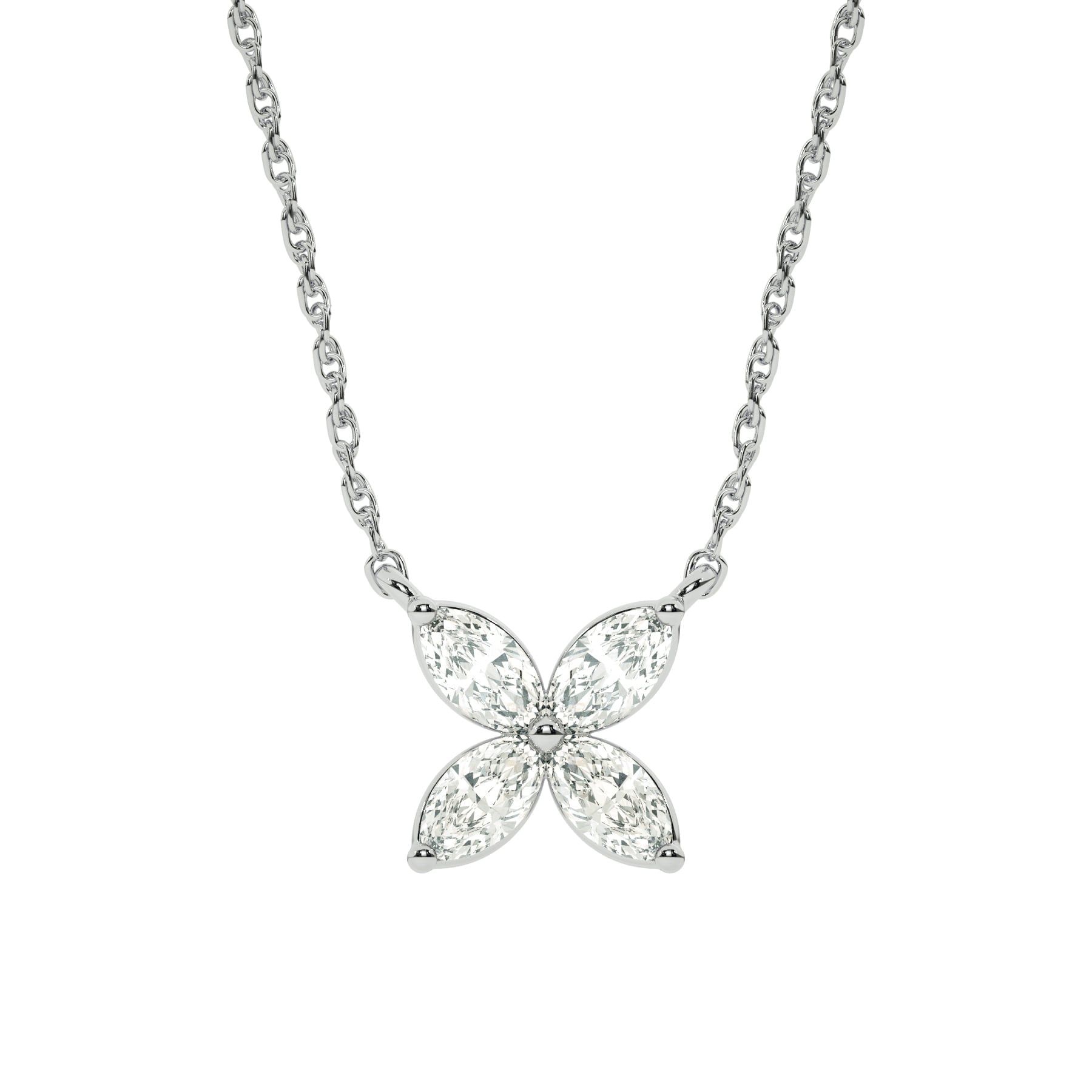 Lab Grown Marquise Bloom Diamond Necklace
