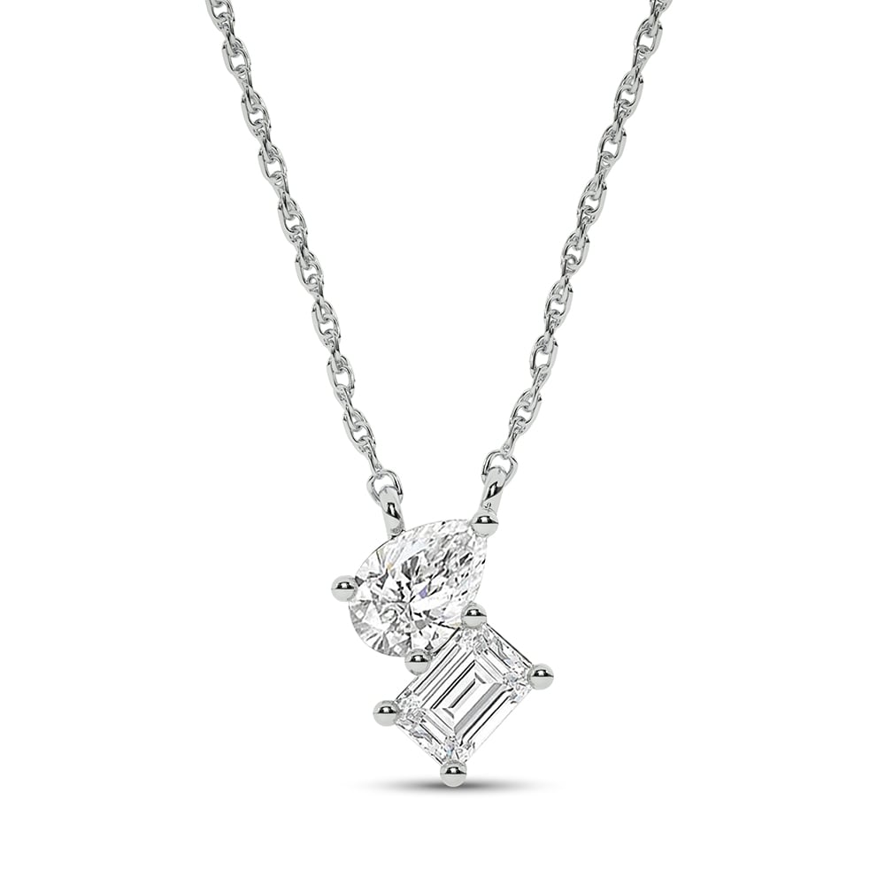 Entwined Destinies Sterling Silver Lab Diamond Necklace