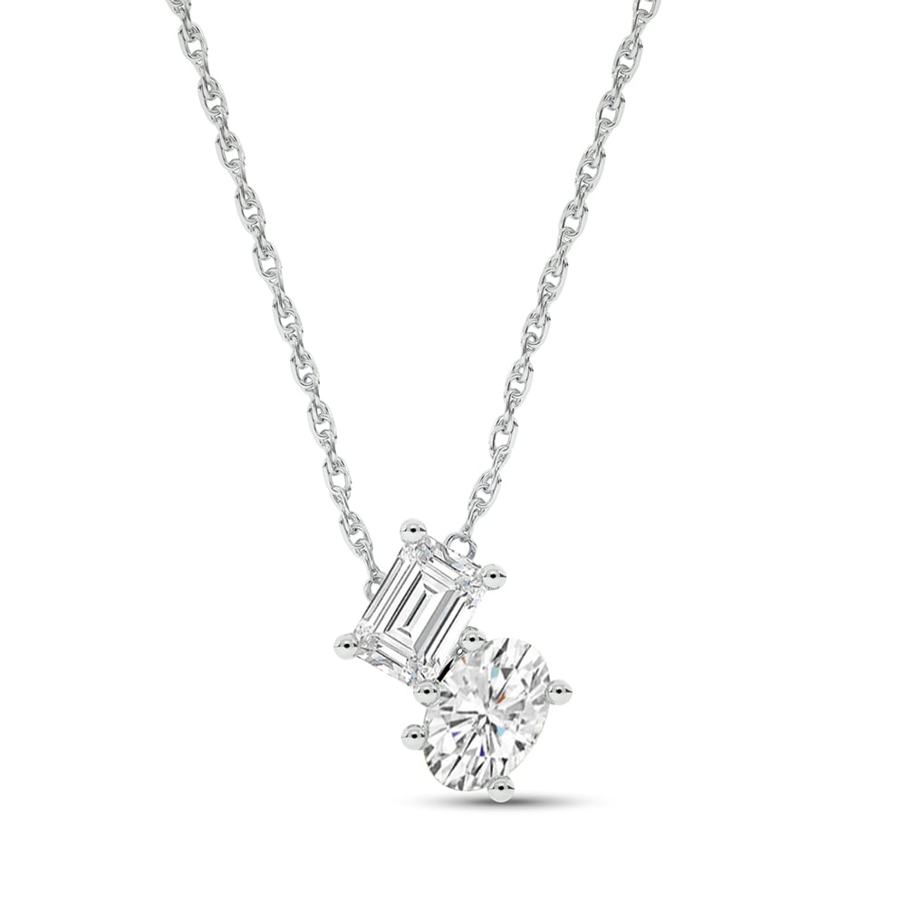 Two Entwined Souls Sterling Silver Lab Grown Diamond Necklace