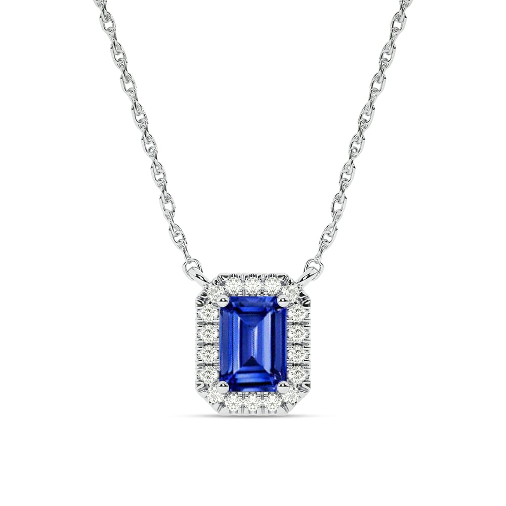 Dainty Lab Created Imperial Halo Diamond Necklace