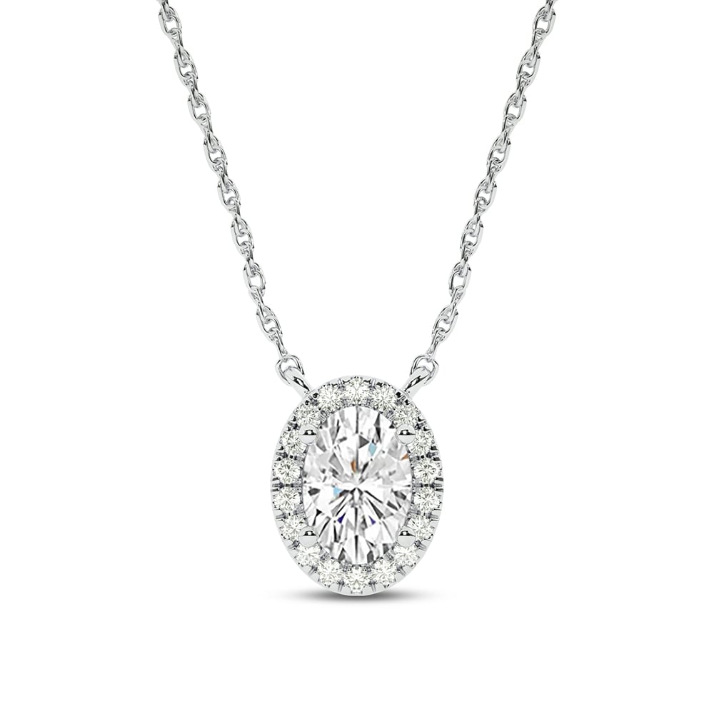 Opulent Lab Grown Diamond Whisper Halo Necklace