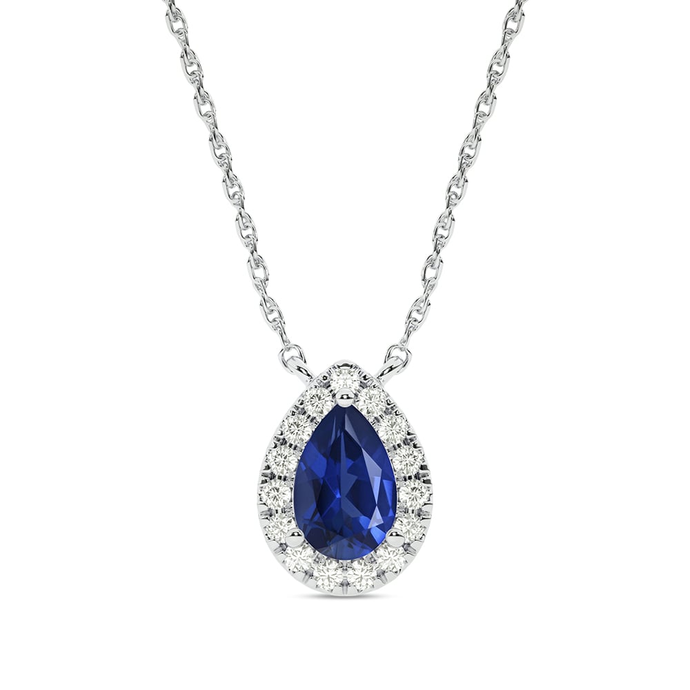 Statement Lab Created Teardrop Halo Diamond Necklace