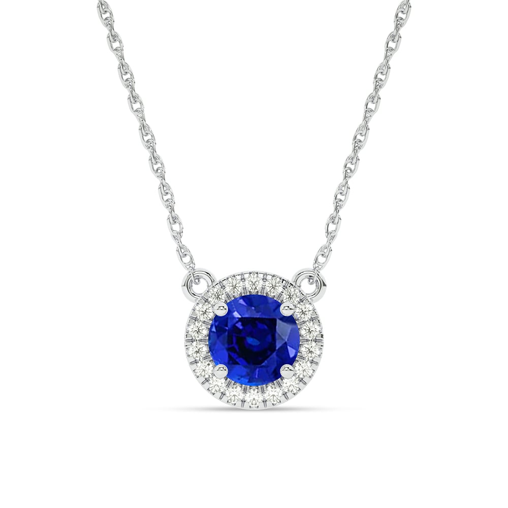 Dainty Lab Created Dynasty Halo Diamond Necklace