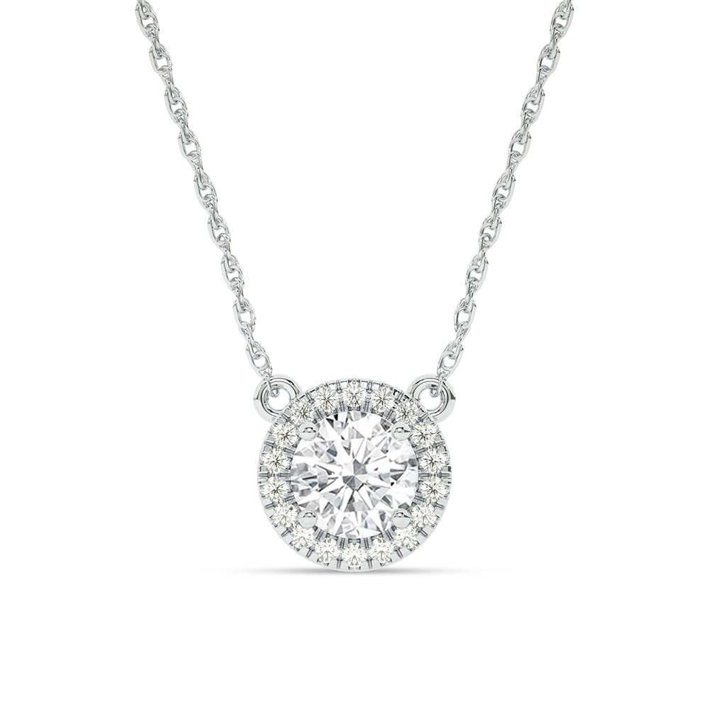 Dainty Lab Grown Dynasty Halo Diamond Necklace