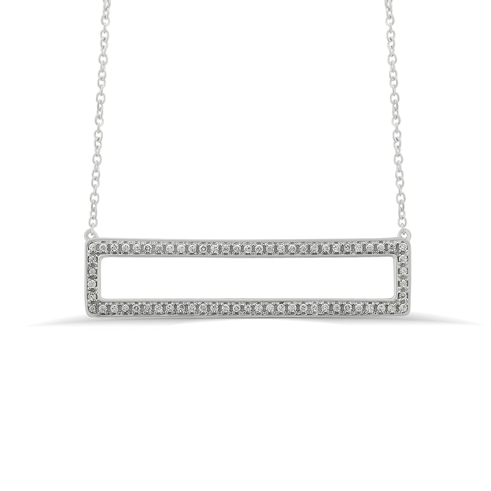 Lab Grown Rectangle Shaped Diamond Necklace