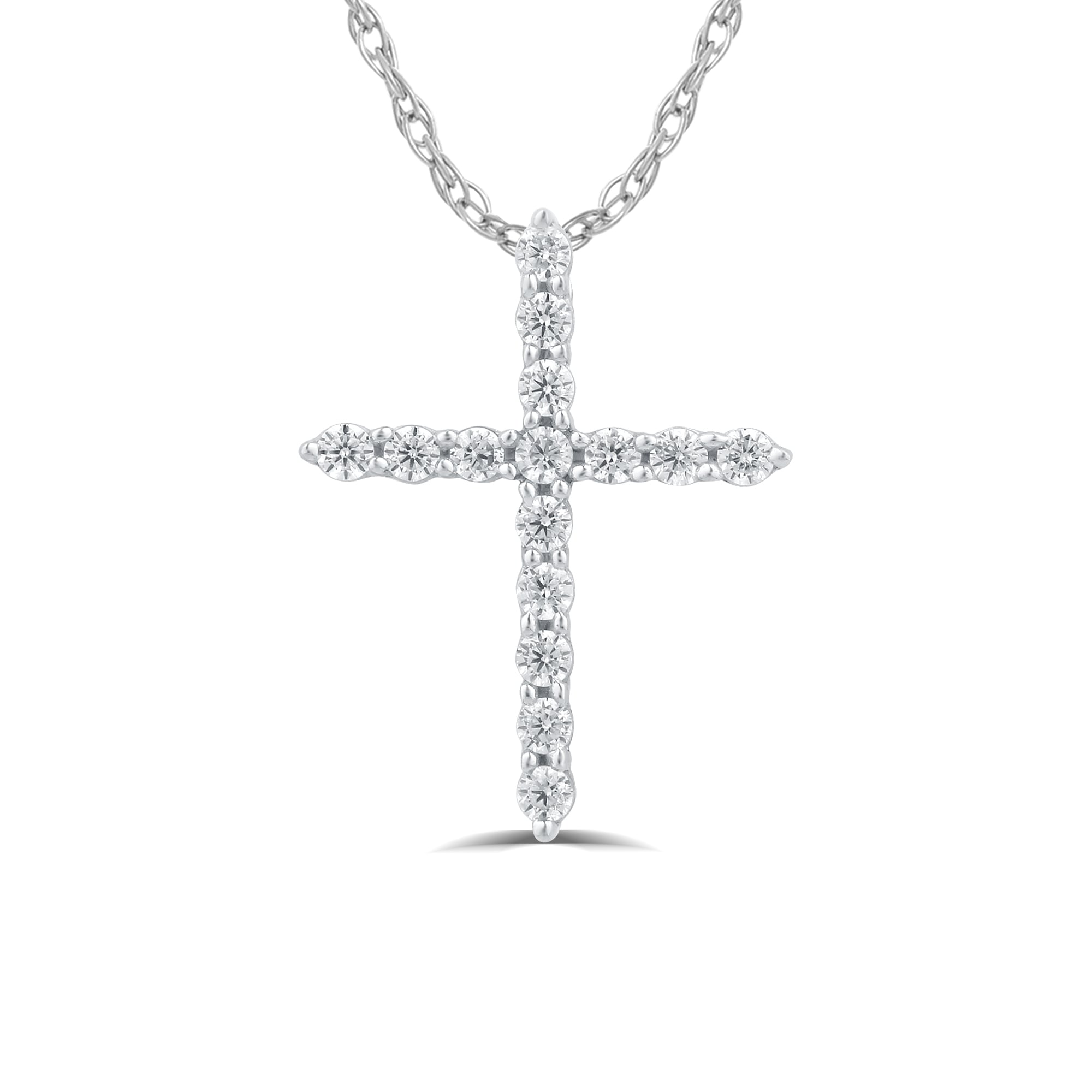 Lab Grown Floating Diamond Cross Necklace