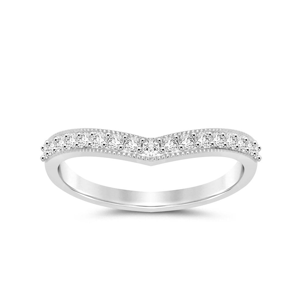 Chic Contured White Gold Lab Grown Diamond Ring |1/4 - 1/2 CT. TW.
