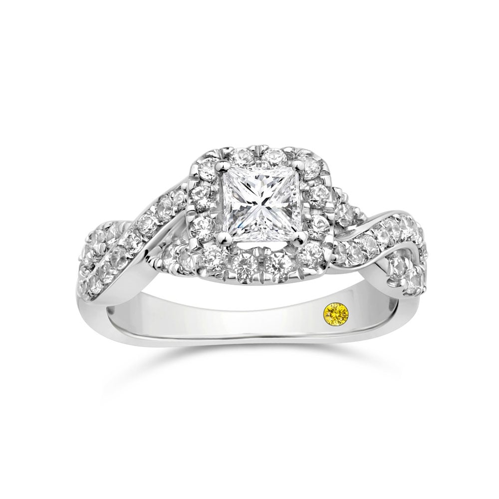 Eternity Weave Princess Cut Lab Grown Diamond Engagement Ring
