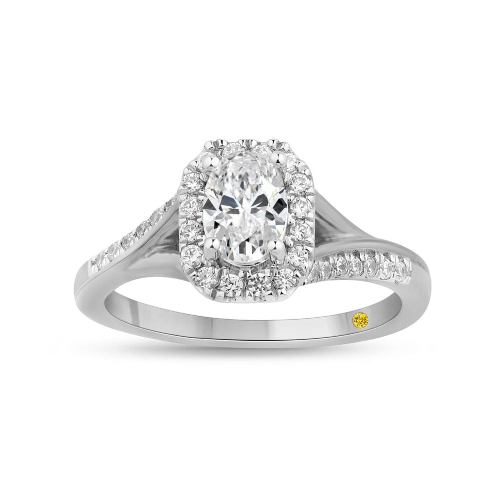 Oval Interlace Elongated Cushion Shaped Lab Grown Diamond Engagement Ring