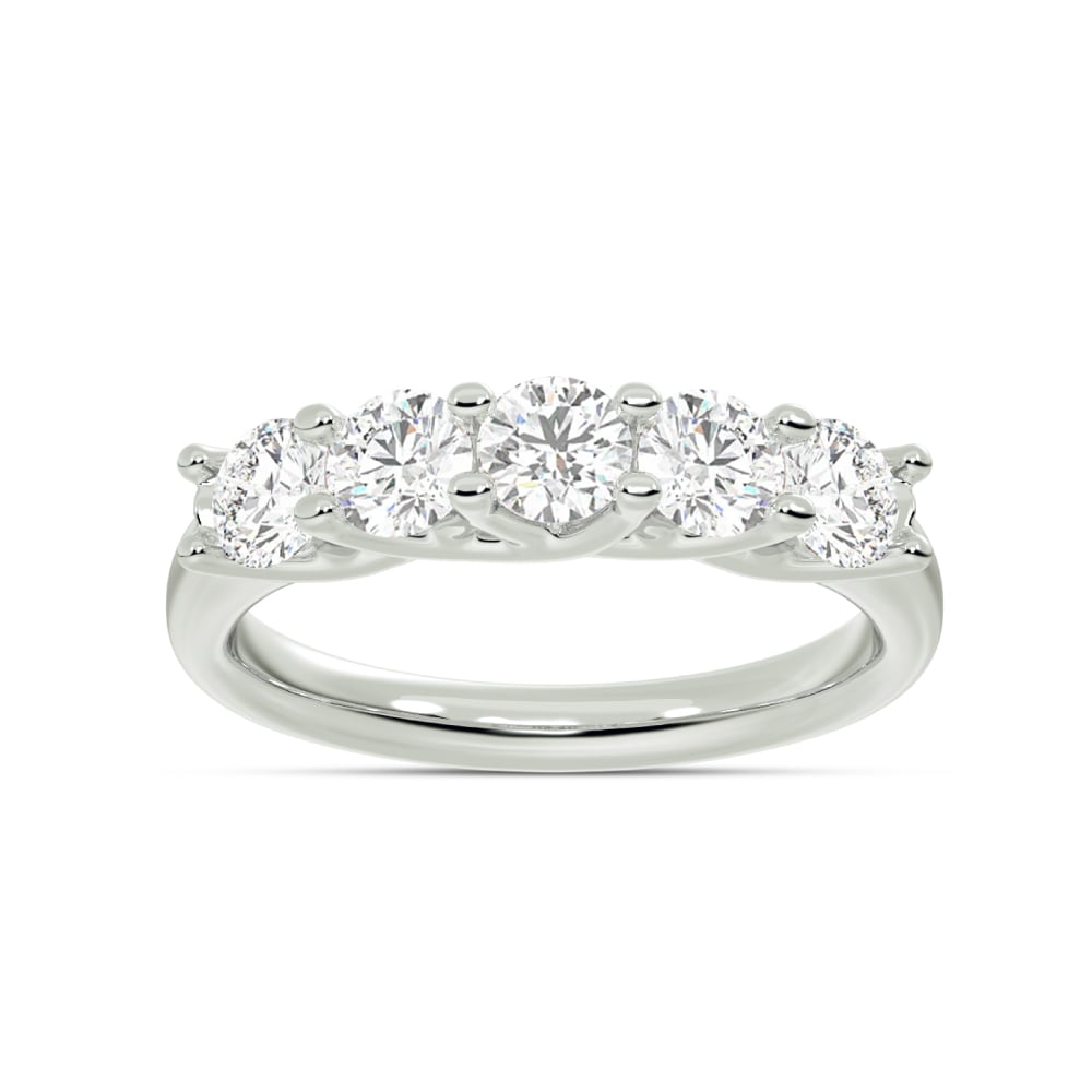 Coorg Graduating White Gold Lab Grown Five Stone Diamond Ring