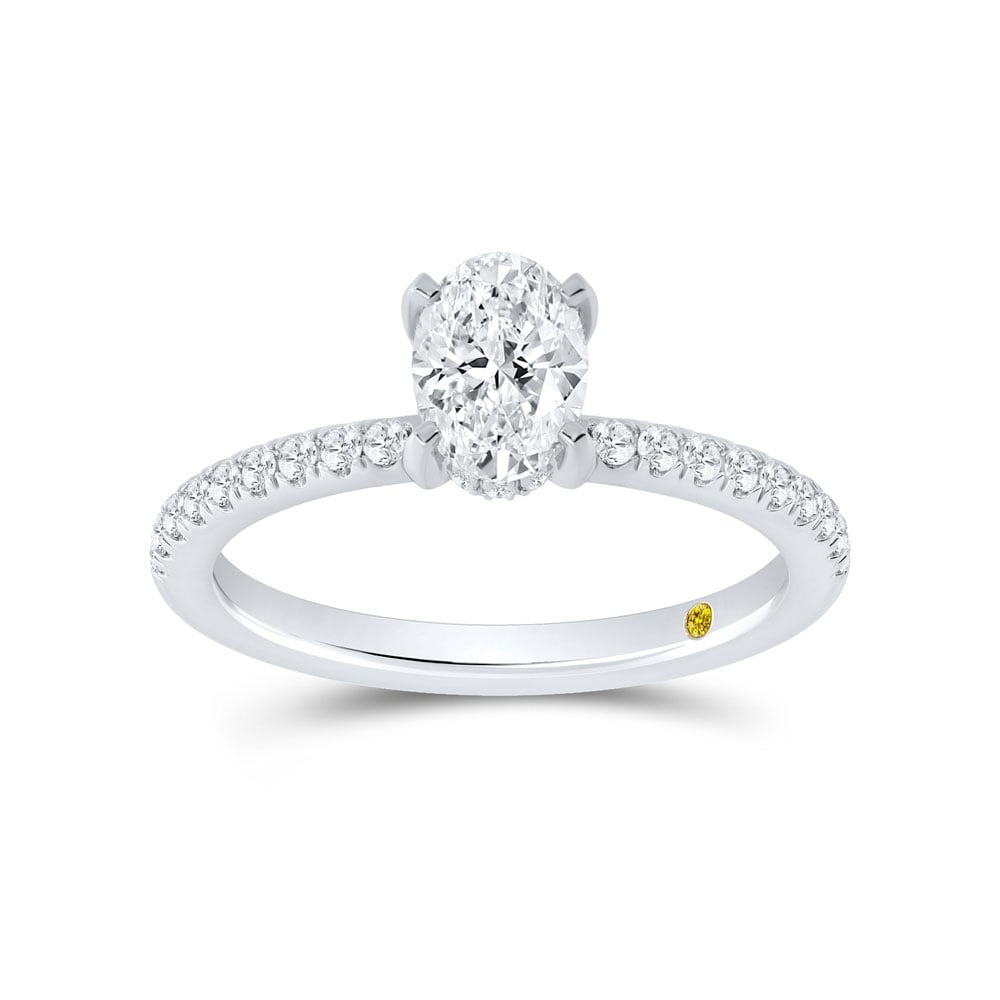 Kyoto Hidden Halo Oval Lab Grown Diamond Engagement Ring
