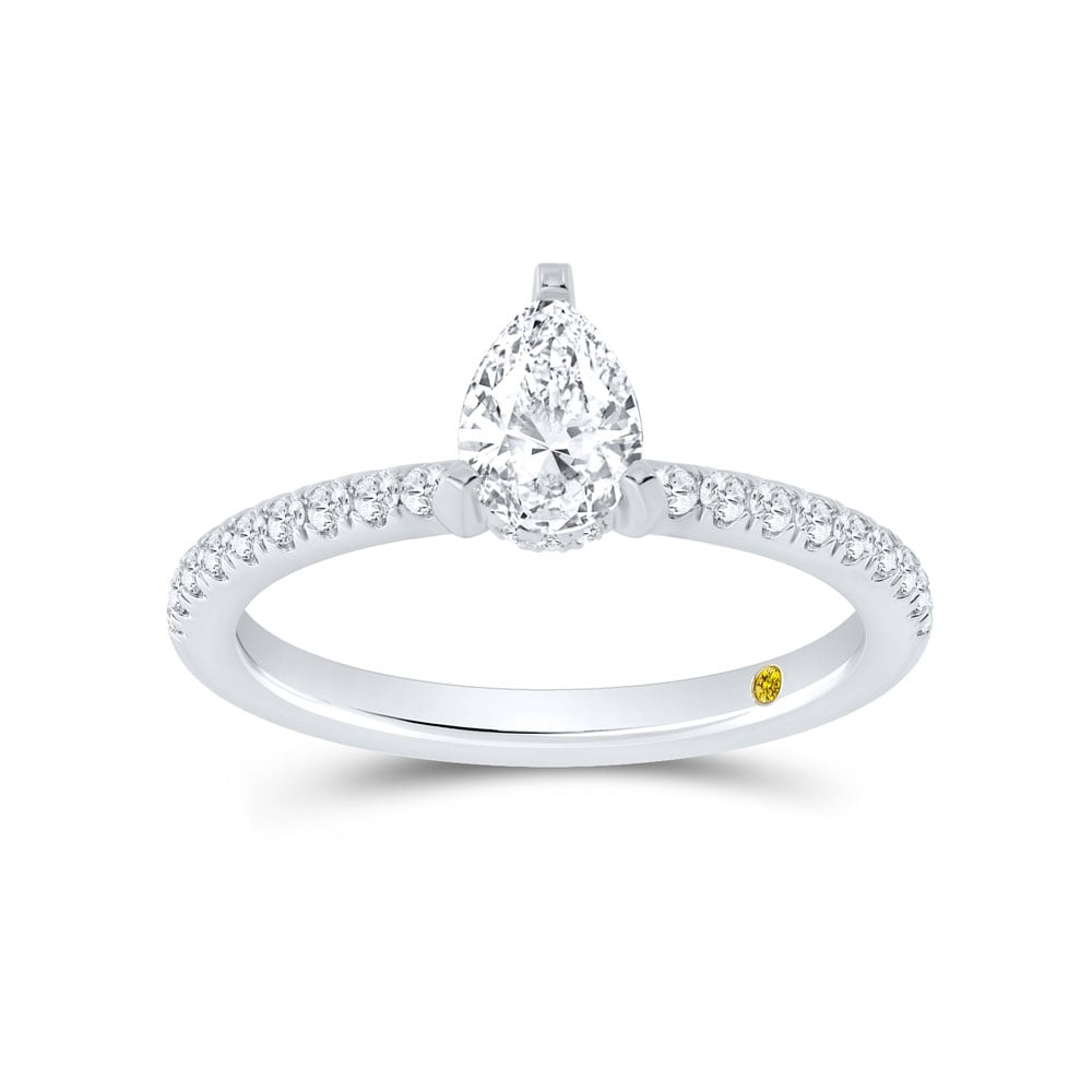 Kyoto Hidden Halo Pear Shape Lab Grown Diamond Engagement Ring