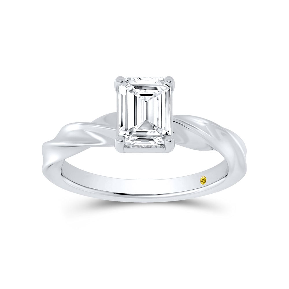 Ripple Emerald Cut Lab Created Solitaire Diamond Ring