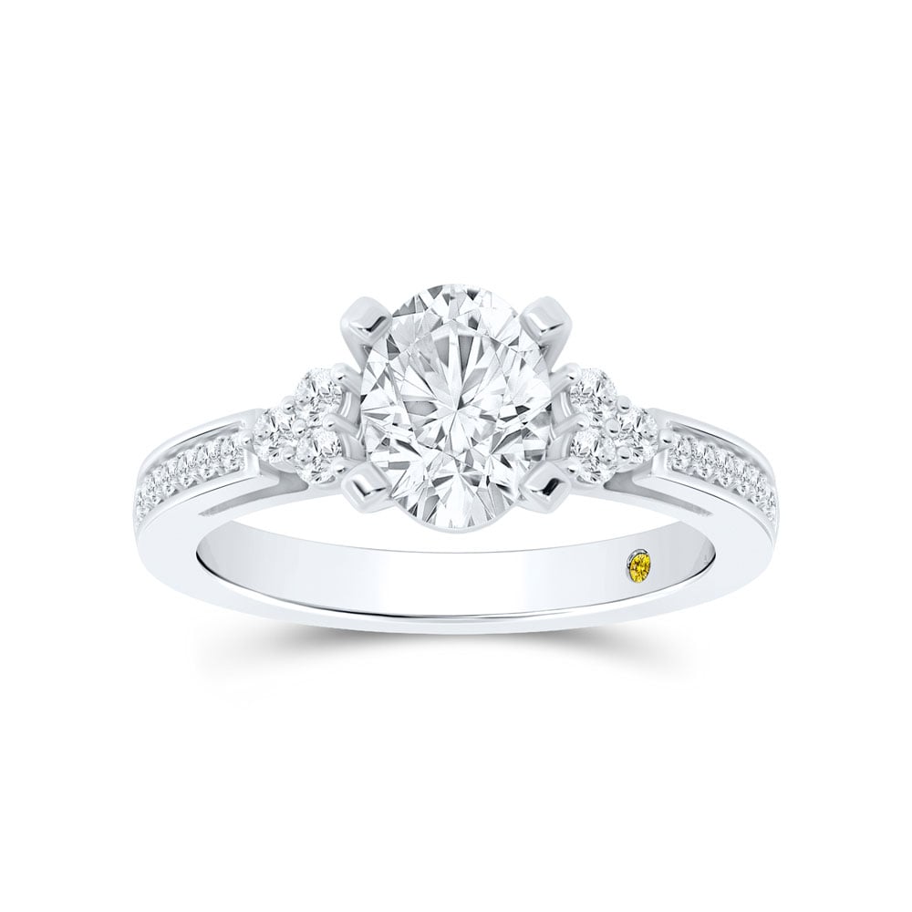 Glyph Half Coverage Illusion Trilliant Oval Lab Diamond Engagement Ring