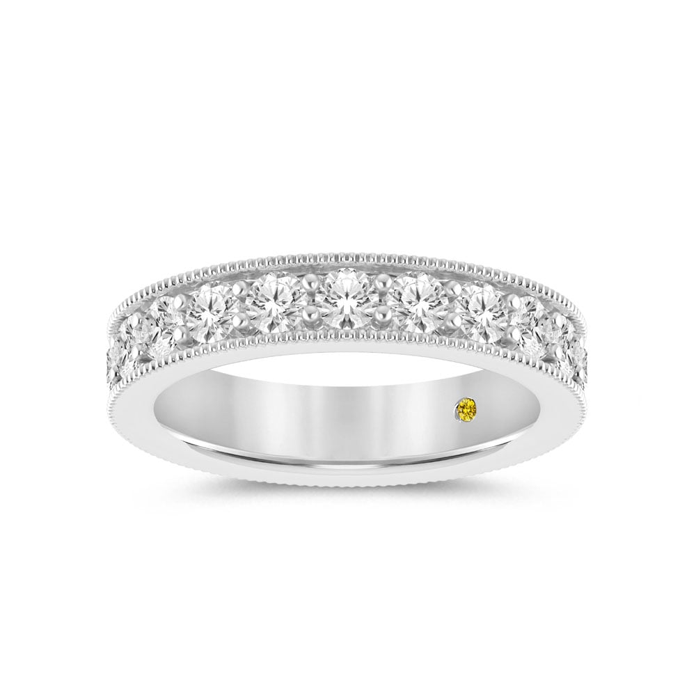 Capri Vintage Inspired White Gold Full Coverage Lab Grown Eternity Diamond Ring
