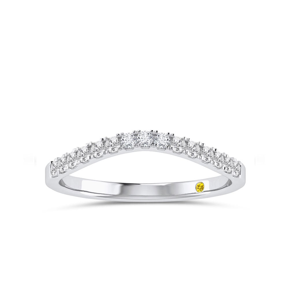 Citrine Contoured Lab Grown Diamond Ring