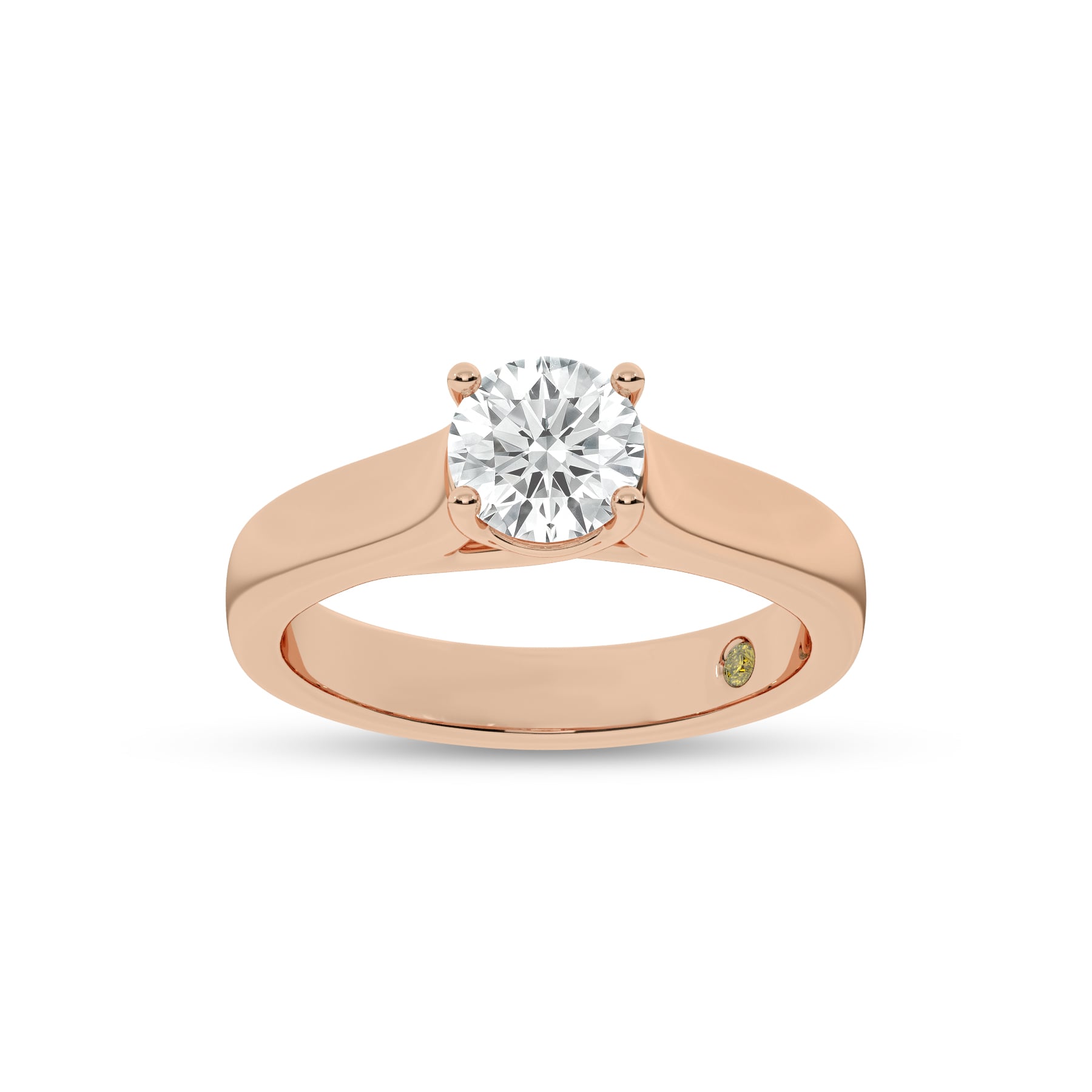 Bold Cross Prong Round Lab Grown Diamond Solitaire Ring