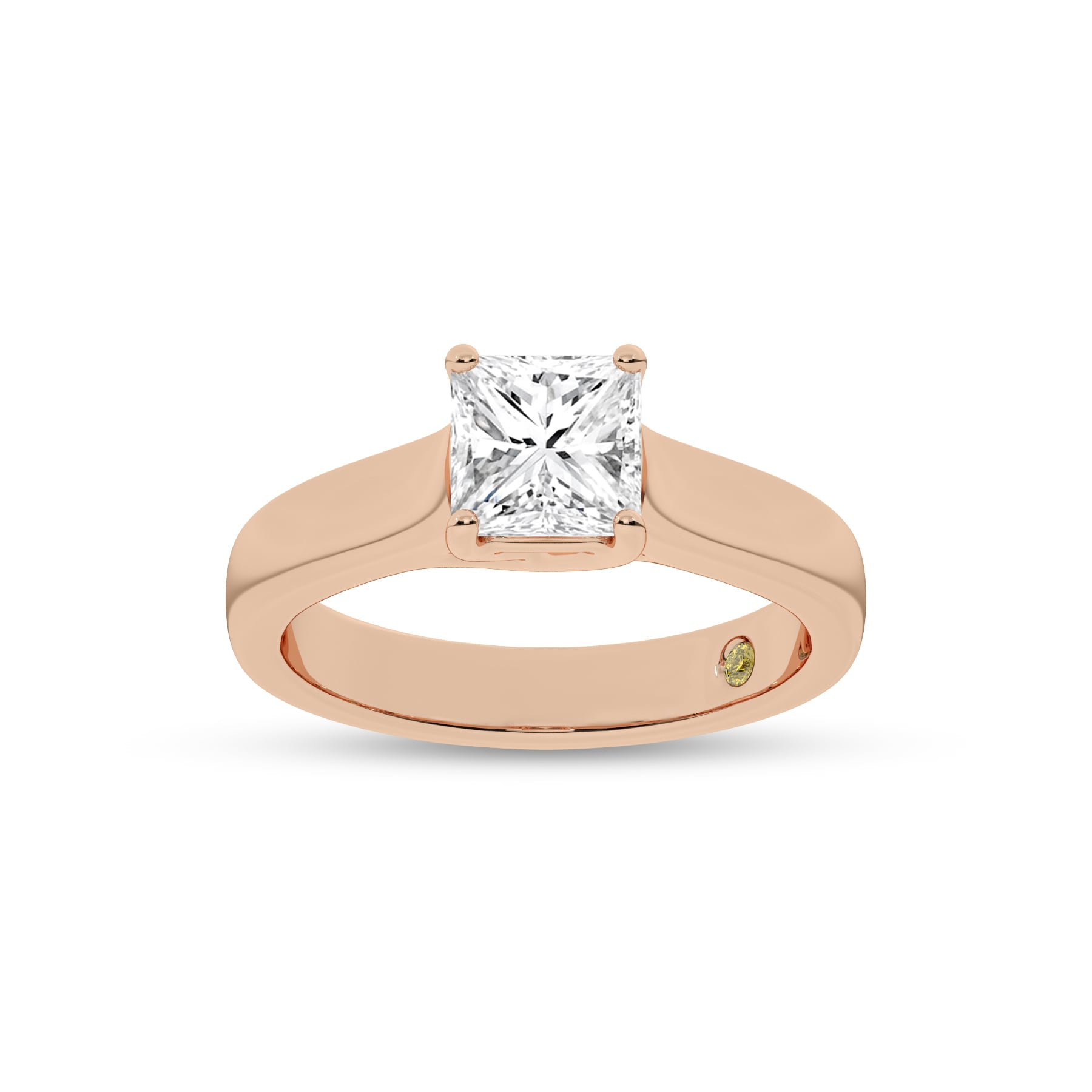 Bold Cross Prong Princess Cut Lab Grown Diamond Solitaire Ring