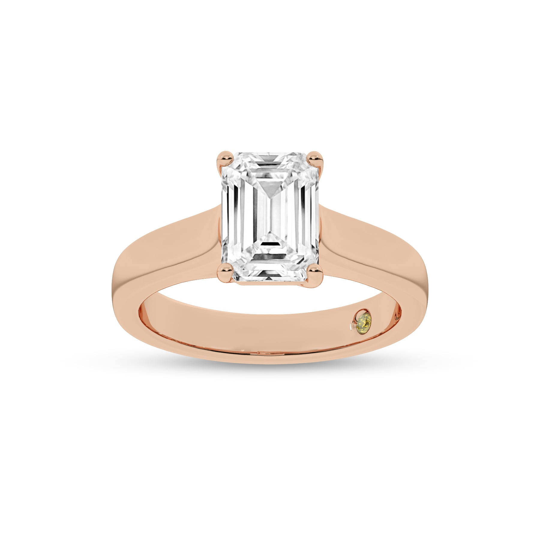 Bold Cross Prong Emerald Cut Lab Grown Diamond Solitaire Ring