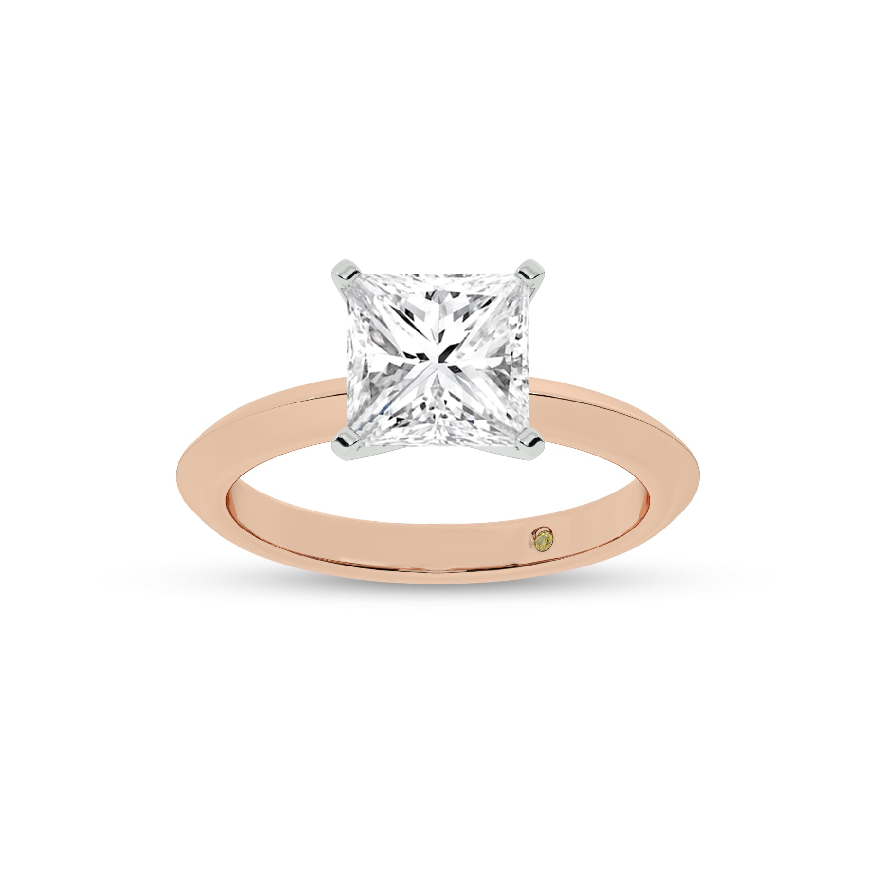 Prism Knife Edged Four Prong Princess Cut Lab Grown Solitaire Diamond Ring