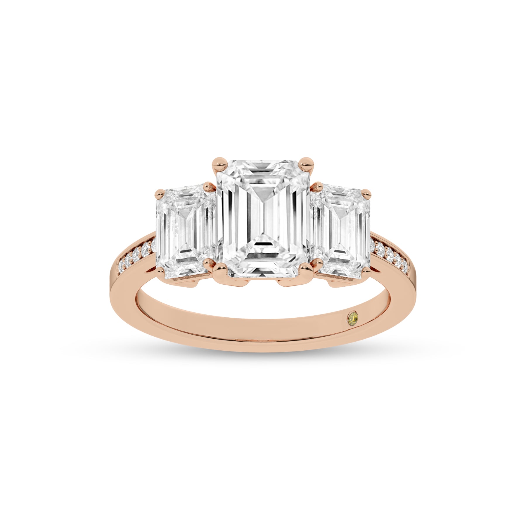 Sydney Quarter Coverage Pavé Set Three Stone Lab Grown Diamond Engagement Ring