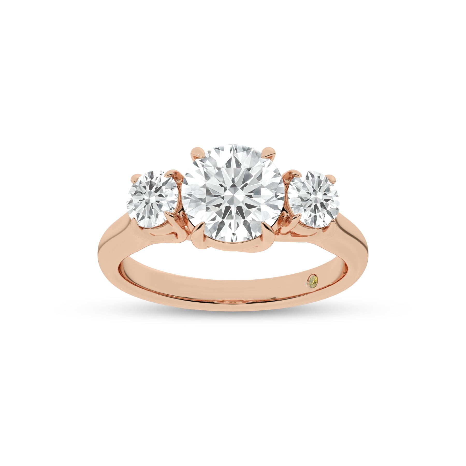 Quintessential Three Stone Round Lab Grown Diamond Engagement Ring