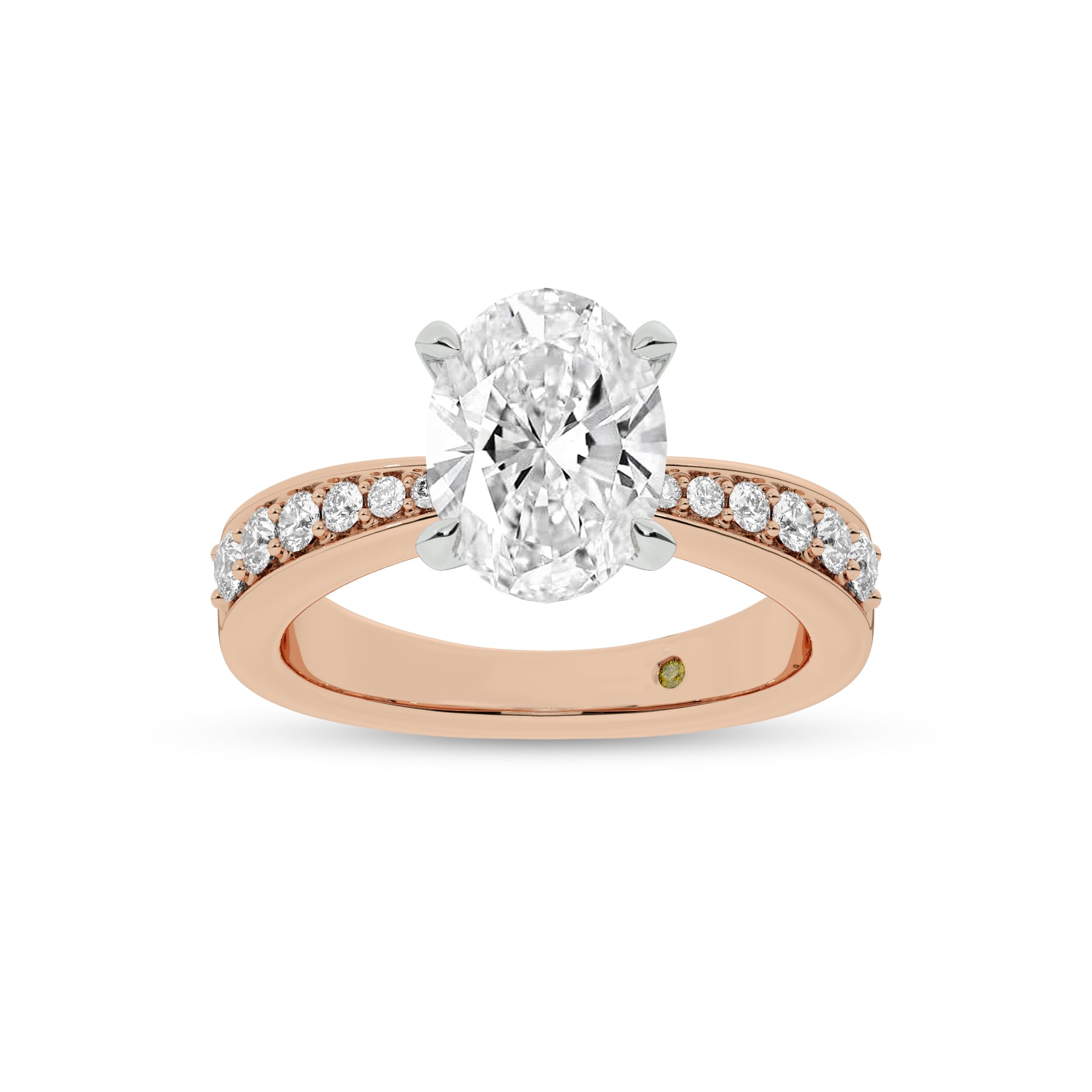 Rome Classic Pavé Set Oval Lab Grown Diamond Engagement Ring
