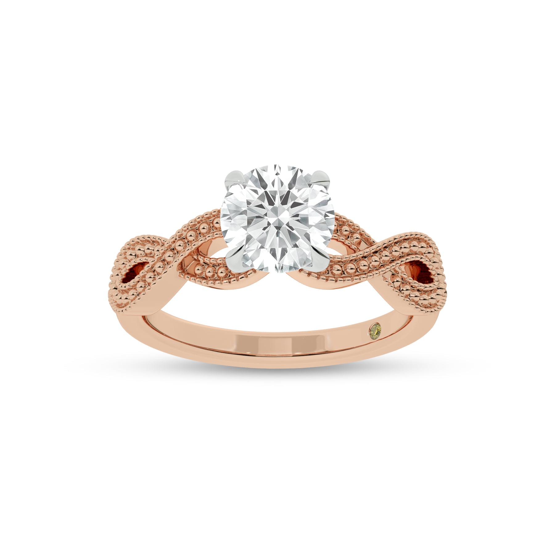 York Infinity Shank Round Lab Grown Diamond Engagement Ring
