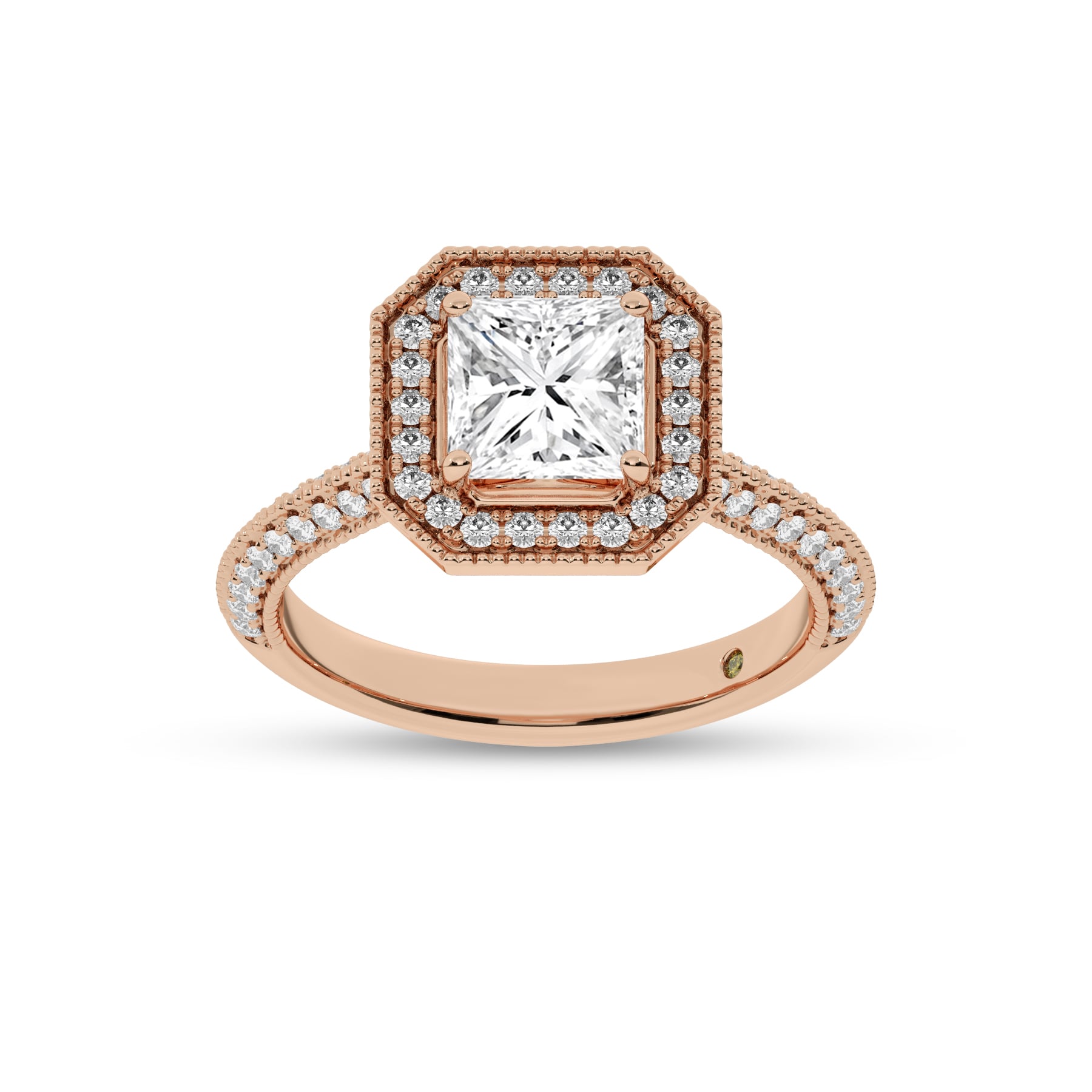 Shyne Octagonal Halo Princess Cut Lab Grown Diamond Engagement Ring