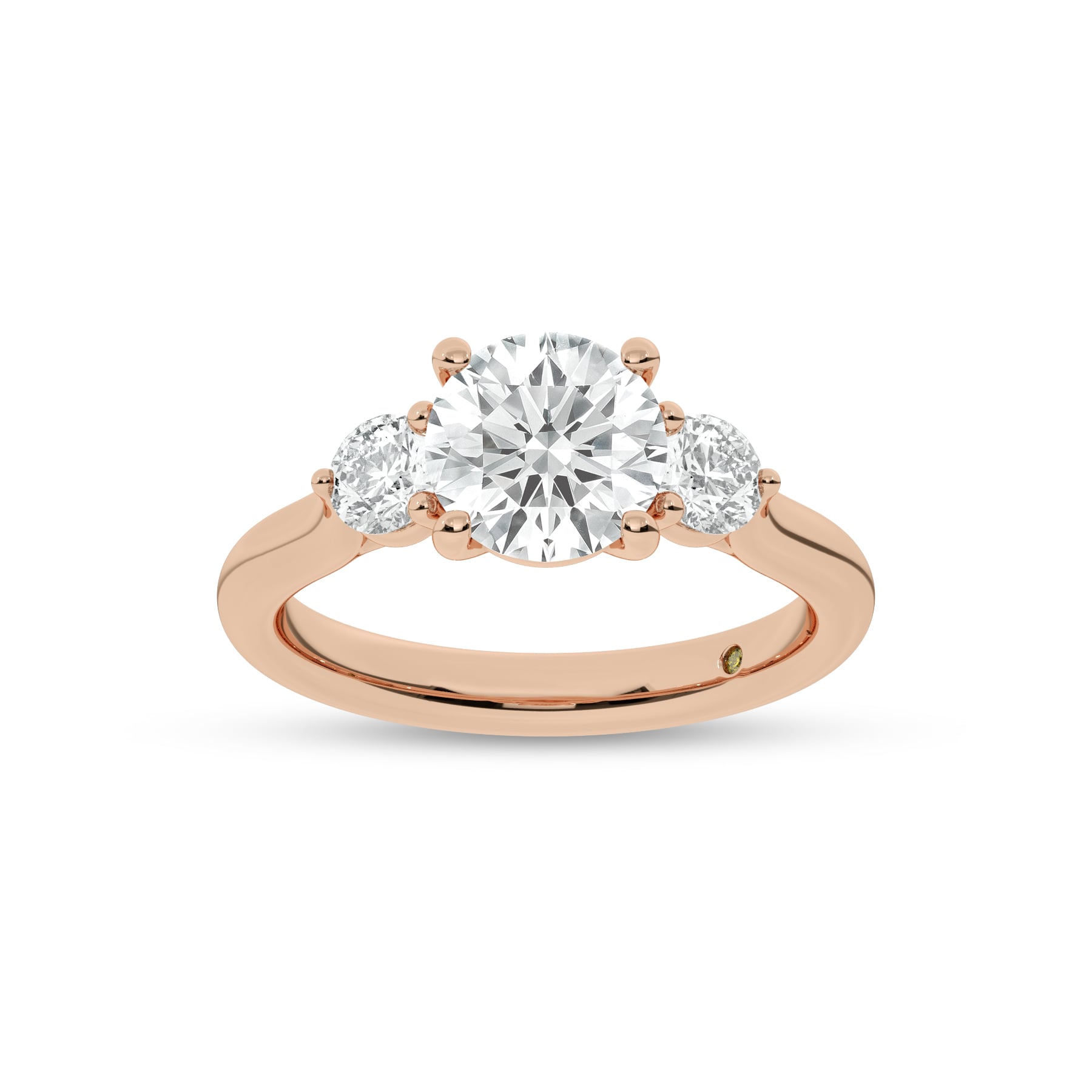 Aevum Classic Three Stone Round Lab Grown Diamond Engagement Ring