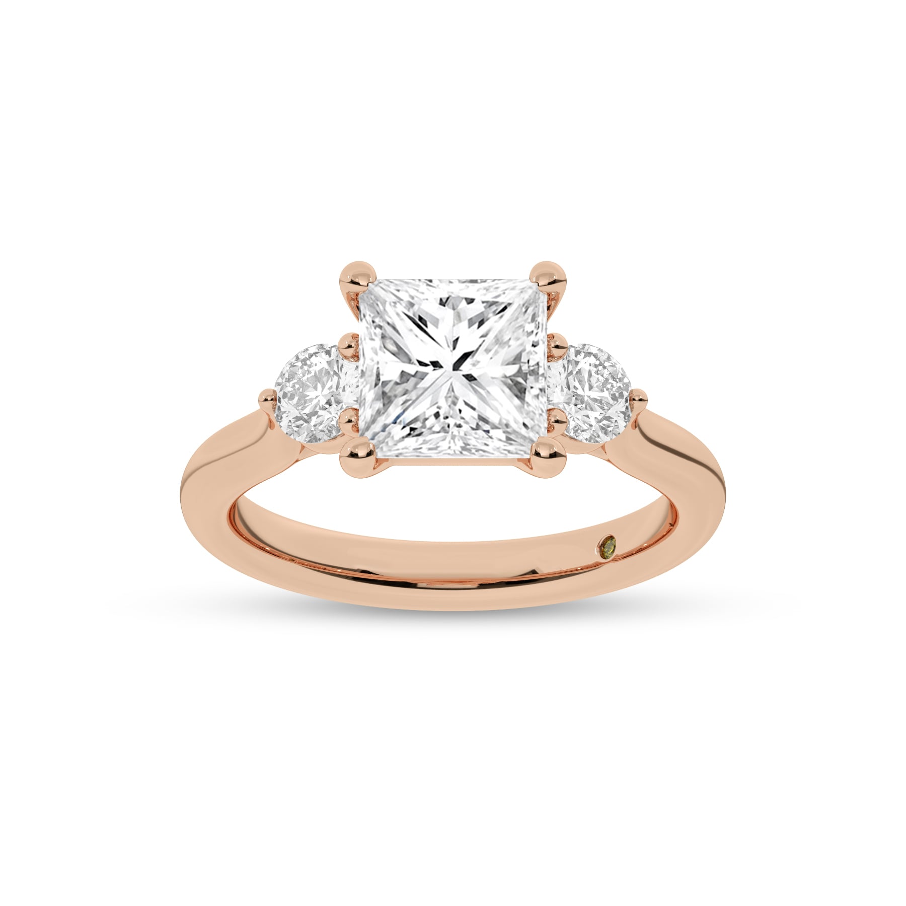 Aevum Classic Three Stone Princess Cut Lab Grown Diamond Engagement Ring