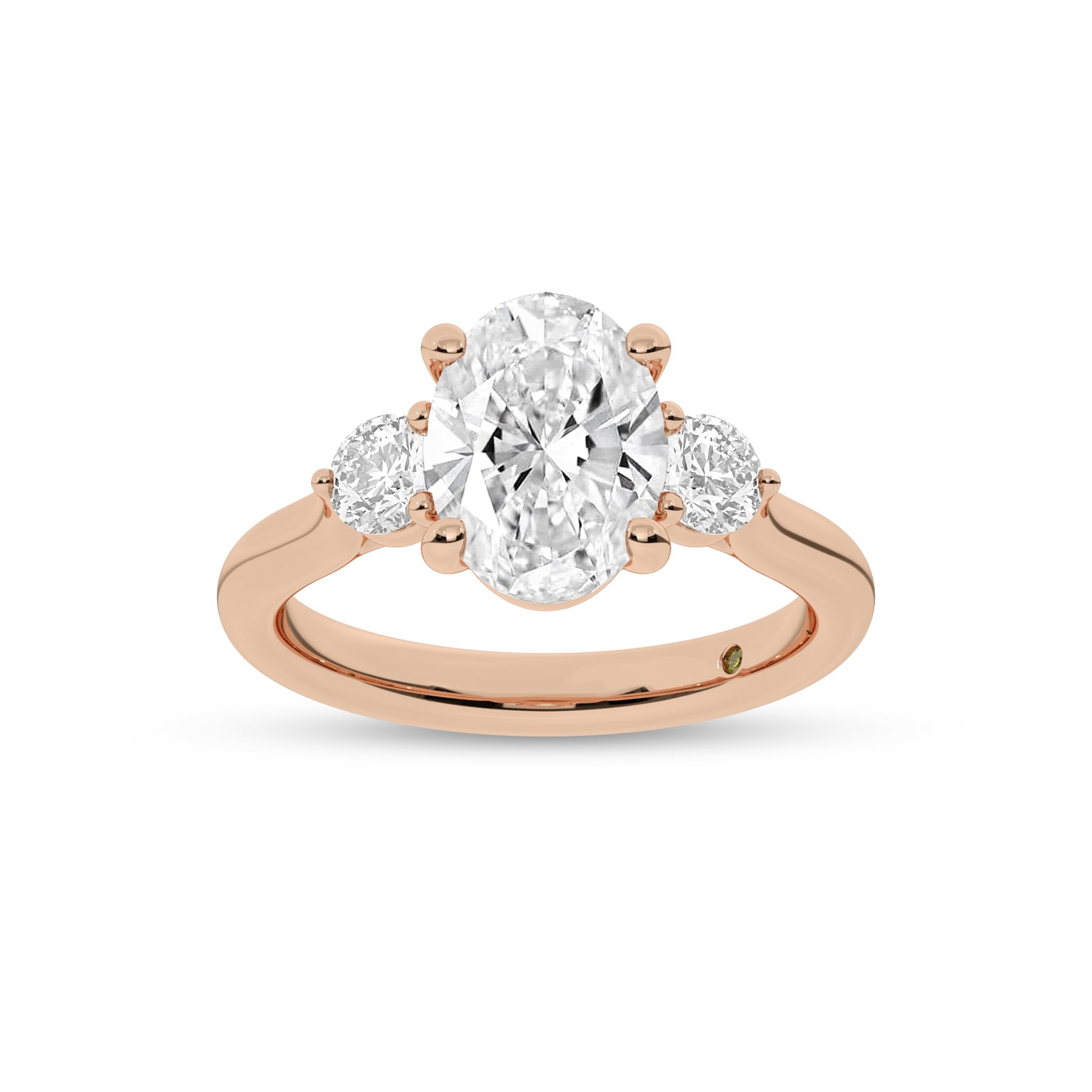 Aevum Classic Three Stone Oval Lab Grown Diamond Engagement Ring