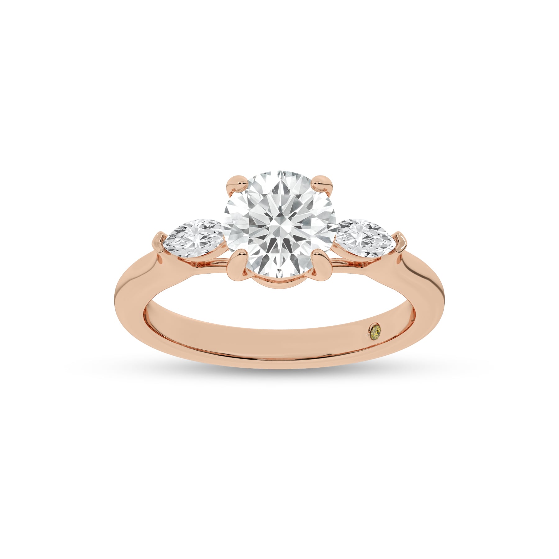Maui Three Stone Round Lab Grown Diamond Engagement Ring