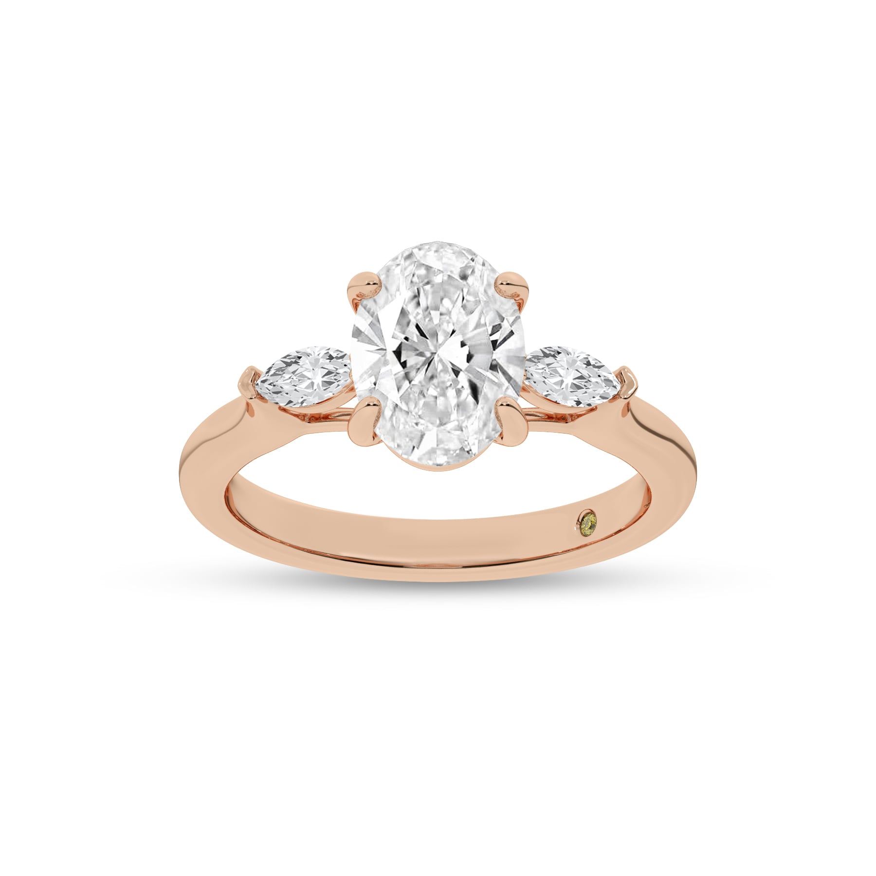 Maui Three Stone Oval Lab Grown Diamond Engagement Ring