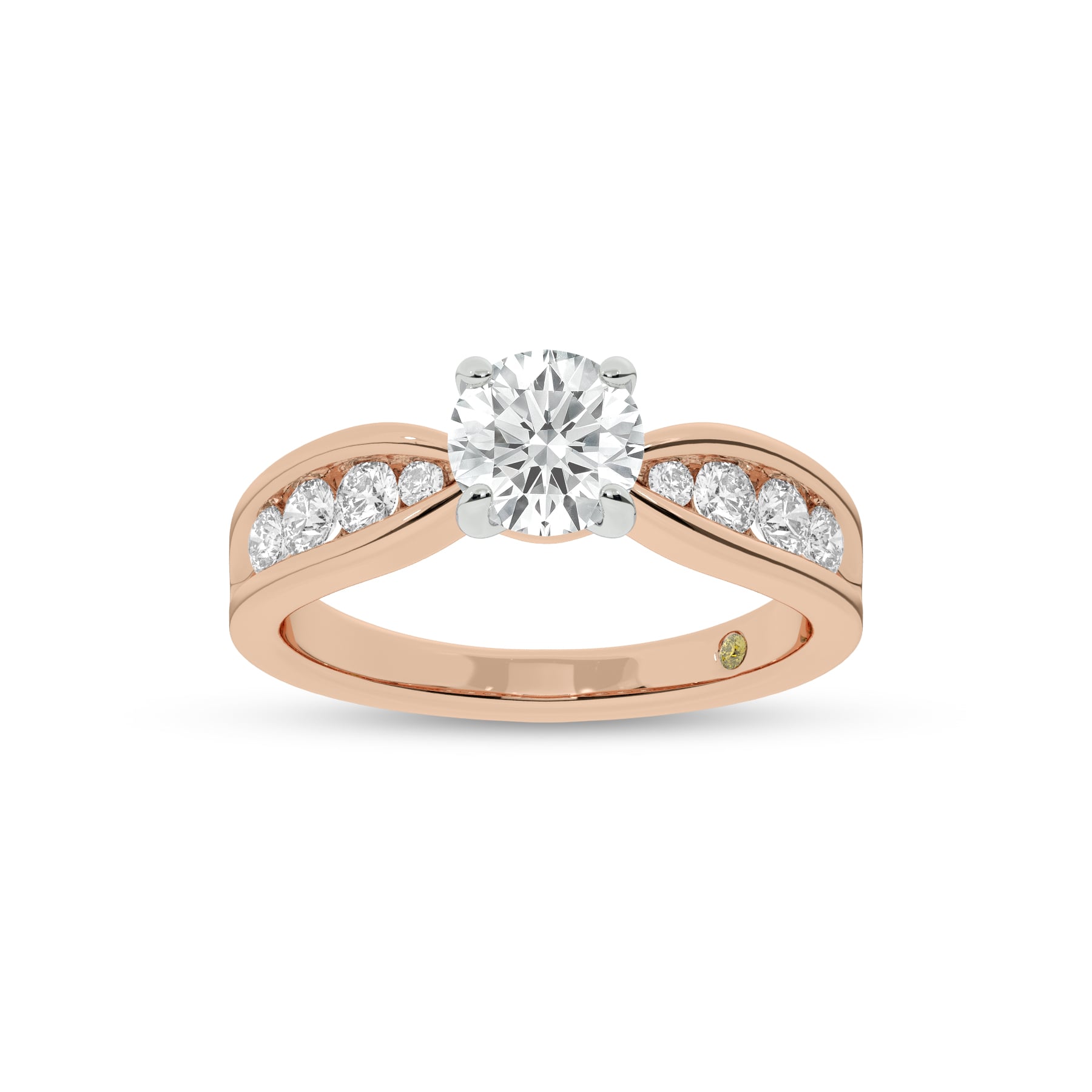 Verve Channel Set Bow Tied Shaped Round Lab Diamond Engagement Ring