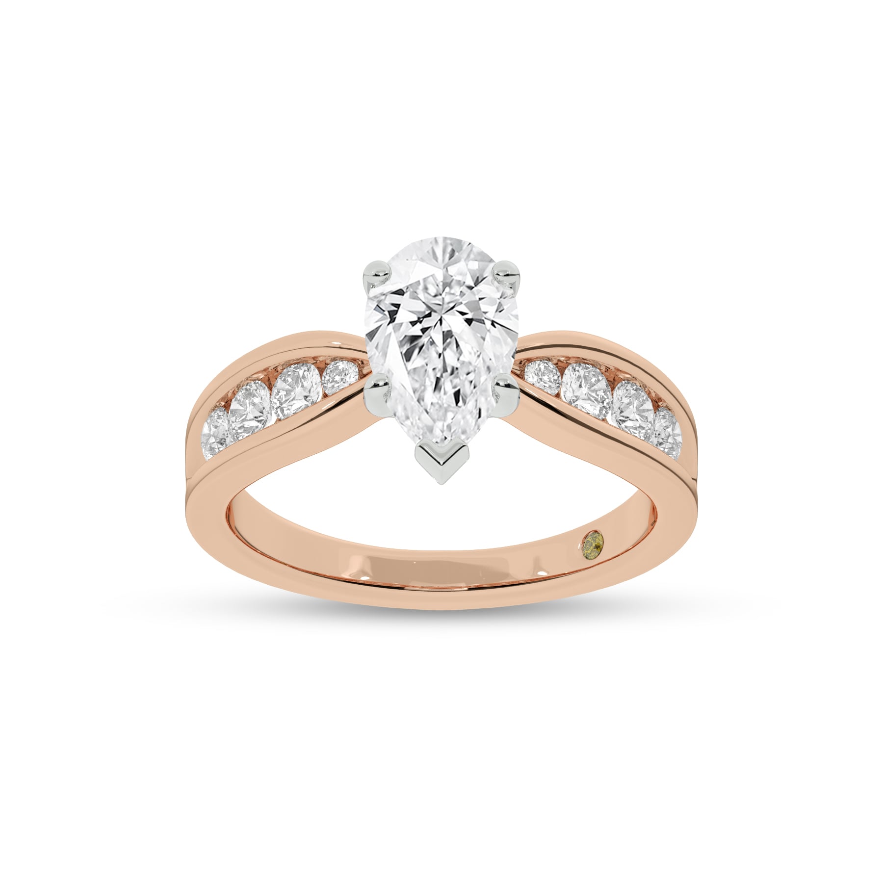 Verve Channel Set Bow Tied Shaped Pear Shape Lab Diamond Engagement Ring