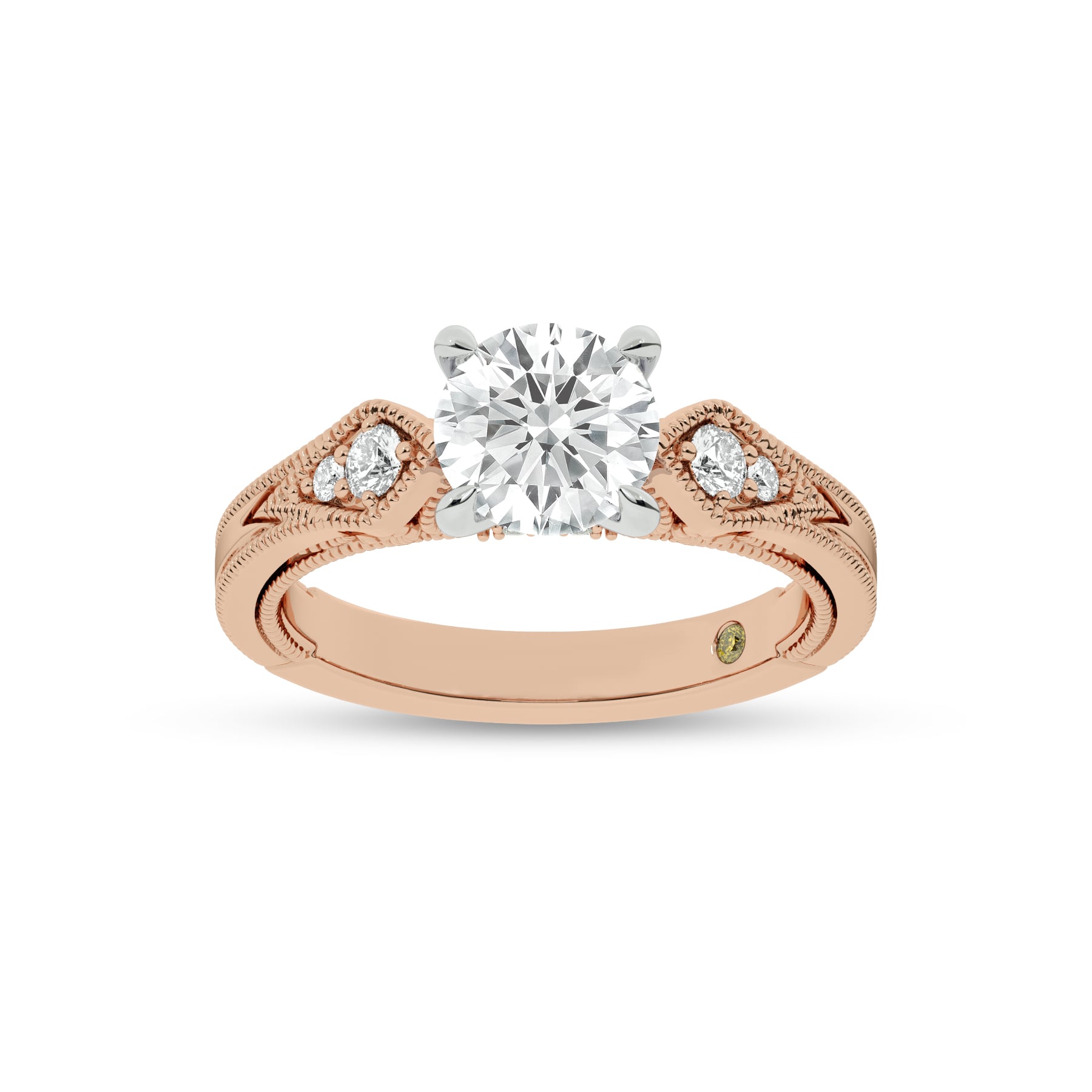 Vesta Vintage Inspired Round Lab Grown Diamond Engagement Ring
