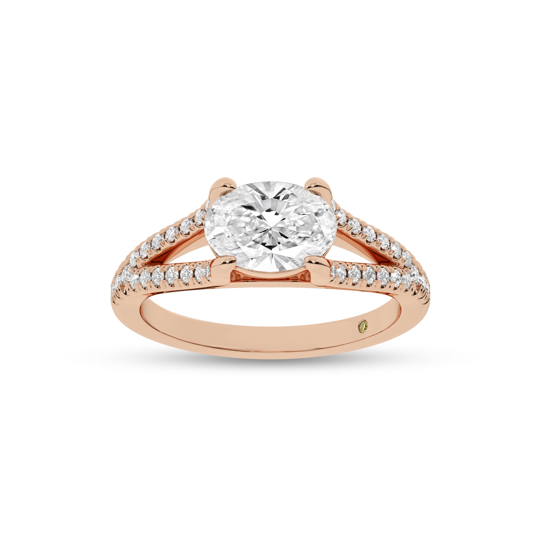 Delhi Split Shank Oval Lab Grown Diamond Engagement Ring